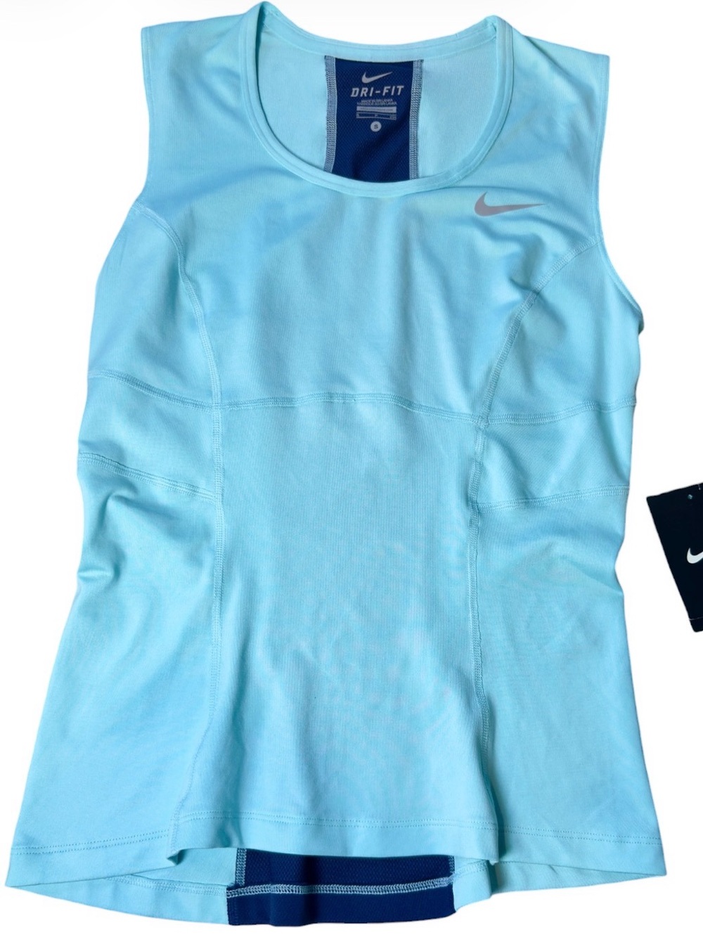 NWT Nike Tennis Pickleball Tight Tank Top Women Small Glacier Blue 523407-417